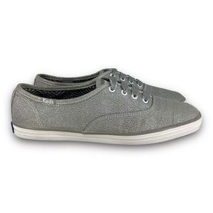 Keds Classic Champion Shimmer Sneakers WF49471 Casual Shoes Gray White Women 6.5